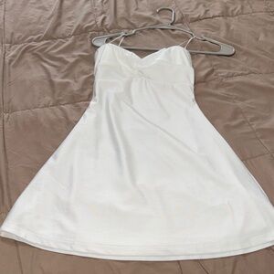 Windsor White Satin strapless dress